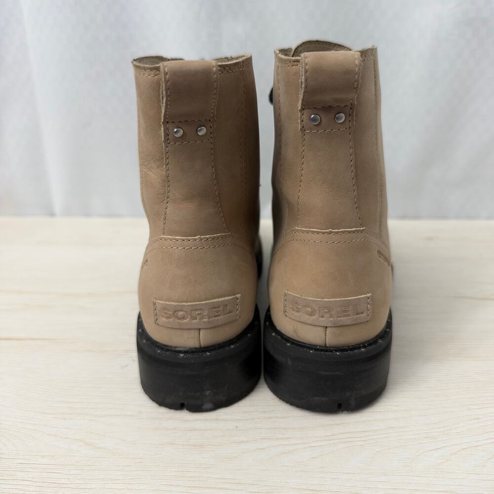 Sorel Lennox Lace Waterproof Boots Women’s Size 9.5 Tan Leather Combat - Picture 5 of 13